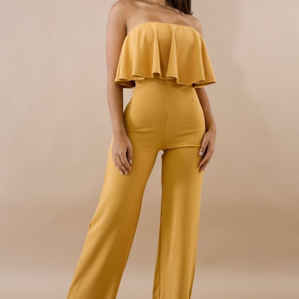 Tube Ruffled Back Zippered Jumpsuit - Picture 3 of 7